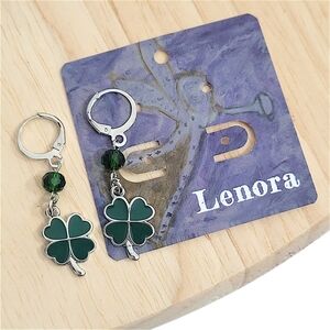 Hand Crafted Four-leaf Clover Earrings - Lever Back Hypoallergenic Dangle